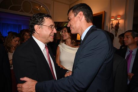 23/09/2019. Sánchez en la recepción con la colectividad española. El presidente del Gobierno en funciones, Pedro Sánchez, se ha reunido con ...