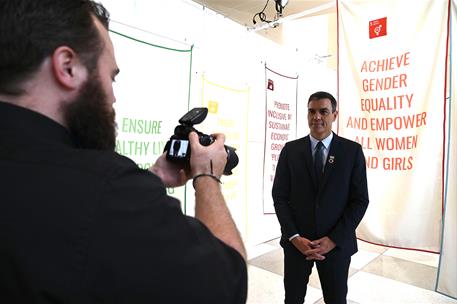 23/09/2019. Sánchez en las Redes Sociales ONU. El presidente del Gobierno en funciones, Pedro Sánchez, graba mensajes para las redes sociale...