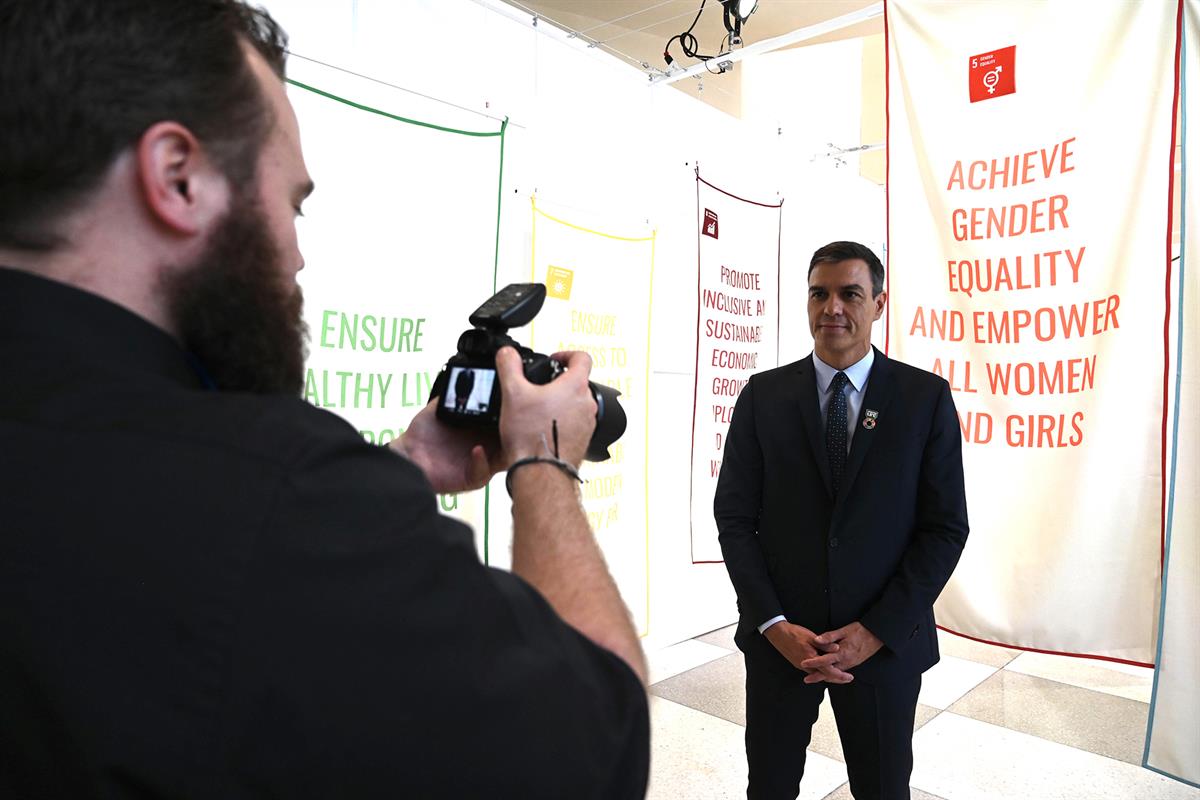 23/09/2019. Sánchez en las Redes Sociales ONU. El presidente del Gobierno en funciones, Pedro Sánchez, graba mensajes para las redes sociale...