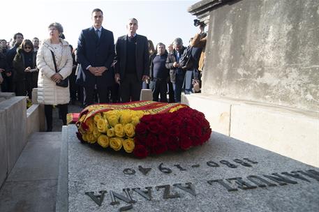 24/02/2019. Sánchez conmemora el 80 aniversario de la muerte de Antonio Machado. El presidente del Gobierno, Pedro Sánchez, durante la ofren...