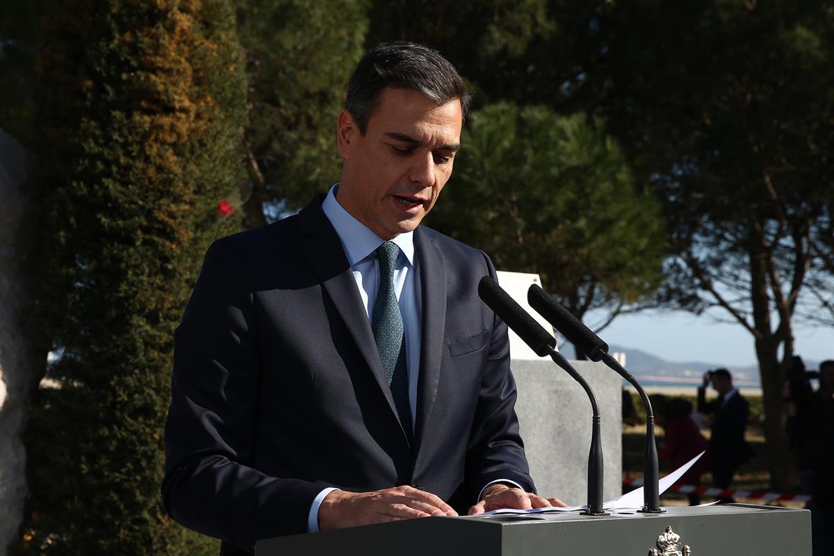 24/02/2019. Sánchez conmemora el 80 aniversario de la muerte de Antonio Machado. El presidente del Gobierno, Pedro Sánchez, durante su inter...