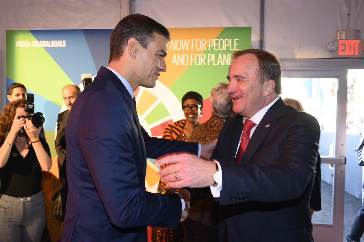 24/09/2019. Sánchez asiste a la recepción de bienvenida ofrecida por el secretario general de Naciones Unidas. El presidente del Gobierno en...