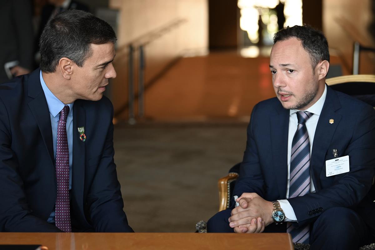 25/09/2019. Sánchez se reúne con el Jefe de Gobierno del Principado de Andorra. El presidente del Gobierno en funciones, Pedro Sánchez, junt...
