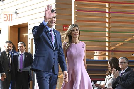 25/09/2019. Pedro Sánchez interviene en el acto Goalkeepers de la Fundación Bill y Melinda Gates. El presidente del Gobierno en funciones, P...