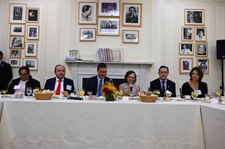 26/09/2019. Pedro Sánchez visita The Americas Society and Council of the Americas. El presidente del Gobierno en funciones, Pedro Sánchez, d...