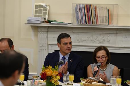 26/09/2019. Pedro Sánchez visita The Americas Society and Council of the Americas. El presidente del Gobierno en funciones, Pedro Sánchez, s...