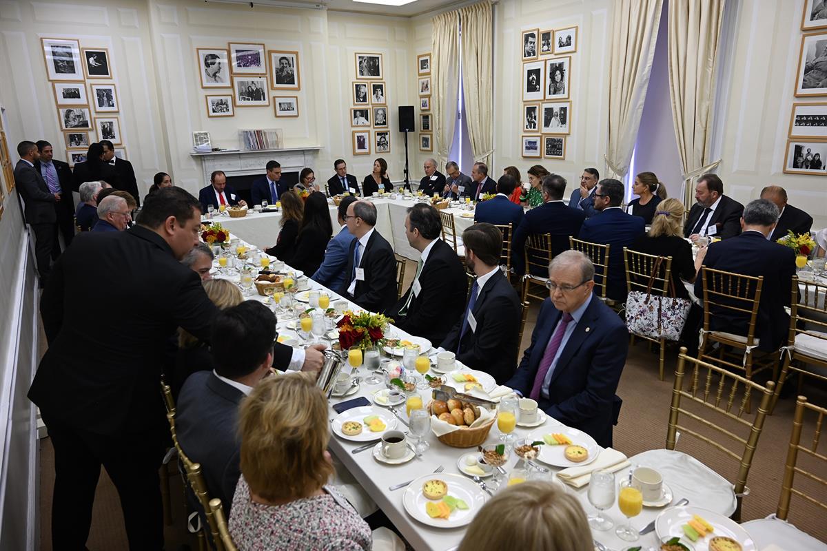 26/09/2019. Pedro Sánchez visita The Americas Society and Council of the Americas. El presidente del Gobierno en funciones, Pedro Sánchez, h...