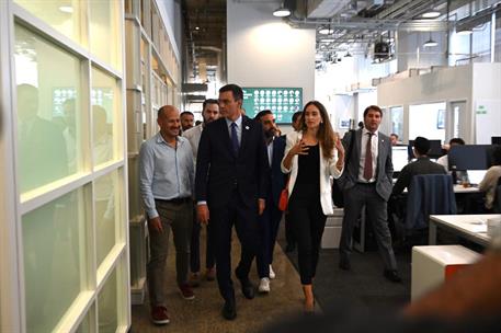 26/09/2019. Pedro Sánchez en Nueva York, cuarta jornada. El presidente del Gobierno en funciones, Pedro Sánchez, durante su visita a una emp...