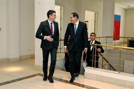 28/02/2019. Pedro Sánchez recibe al presidente de Perú, Martín Vizcarra. El presidente del Gobierno, Pedro Sánchez, y el presidente de Perú,...