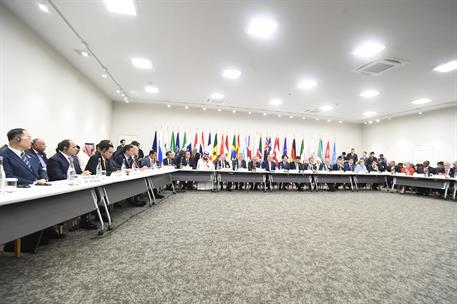 28/06/2019. Pedro Sánchez asiste a la Cumbre del G-20. El presidente del Gobierno en funciones, Pedro Sánchez, durante la sesión sobre econo...