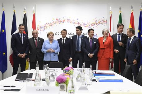 28/06/2019. Pedro Sánchez asiste a la Cumbre del G-20. El presidente del Gobierno en funciones, Pedro Sánchez, junto al resto de líderes eur...