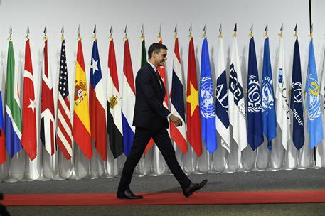 28/06/2019. Pedro Sánchez asiste a la Cumbre del G-20. El presidente del Gobierno en funciones, Pedro Sánchez, a su llegada a la Cumbre del G-20.