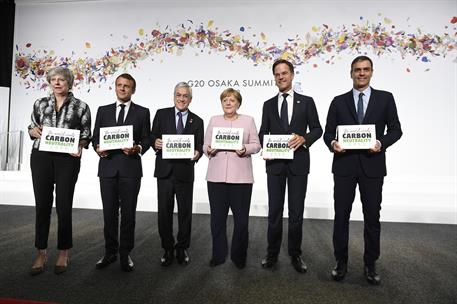 29/06/2019. Pedro Sánchez asiste a la Cumbre del G-20. El presidente del Gobierno en funciones, Pedro Sánchez, junto a la primera ministra b...