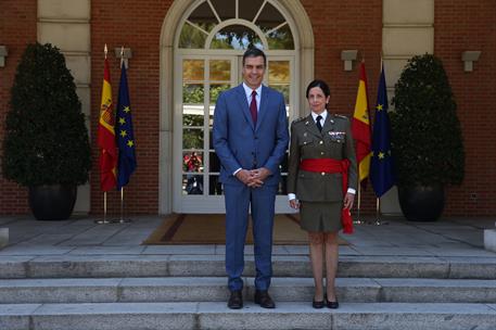 29/07/2019. Sánchez recibe a los oficiales generales de las Fuerzas Armadas y la Guardia Civil. El presidente del Gobierno en funciones, Ped...