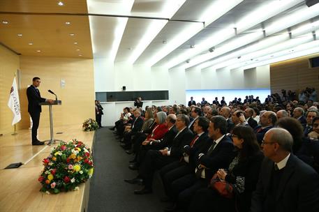30/01/2019. Pedro Sánchez visita México. El presidente del Gobierno, Pedro Sánchez, durante su conferencia en el Colegio de México.