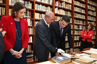 El presidente del Gobierno, Pedro Sánchez, durante su visita al Ateneo Español de México.