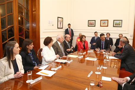30/01/2019. Pedro Sánchez visita México. El presidente del Gobierno, Pedro Sánchez, junto a la ministra de Justicia, Dolores Delgado, durant...