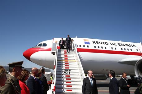 30/01/2019. Pedro Sánchez visita México. El presidente del Gobierno, Pedro Sánchez, a su llegada al Sexto Grupo de Aéreo de la Secretaría de...