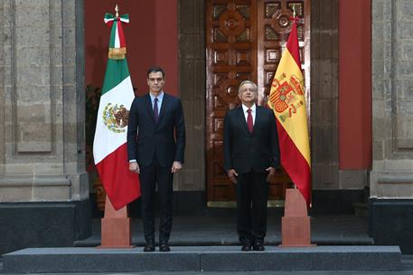 30/01/2019. Pedro Sánchez visita México. El presidente del Gobierno, Pedro Sánchez, y el presidente de México, Andrés Manuel López Obrador, ...