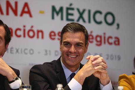 31/01/2019. Pedro Sánchez visita México. El presidente del Gobierno, Pedro Sánchez, durante el desayuno de trabajo que ha mantenido con empr...