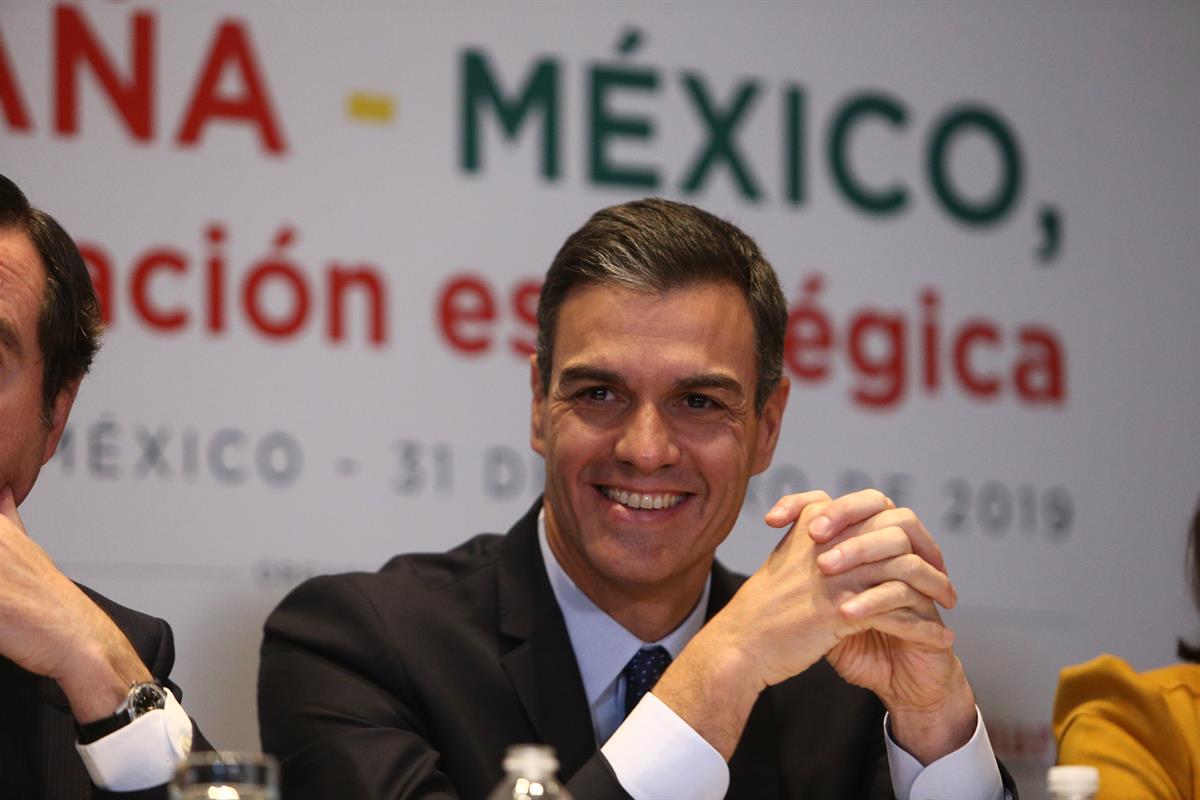 31/01/2019. Pedro Sánchez visita México. El presidente del Gobierno, Pedro Sánchez, durante el desayuno de trabajo que ha mantenido con empr...