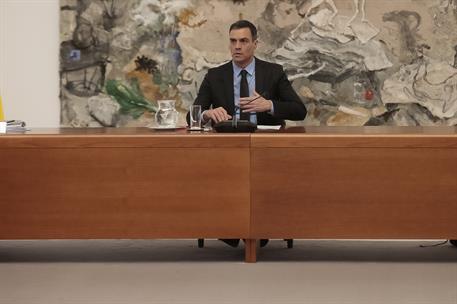 1/06/2020. Pedro Sánchez preside el Comité Técnico para la Desescalada. El jefe del Ejecutivo, Pedro Sánchez, ha presidido la reunión del Co...