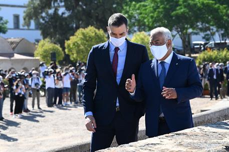 1/07/2020. Pedro Sánchez asiste a la reapertura de la frontera entre España y Portugal en Badajoz y Elvas. El presidente del Gobierno, Pedro...