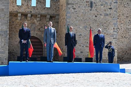 1/07/2020. Pedro Sánchez asiste a la reapertura de la frontera entre España y Portugal, en Badajoz y Elvas. El presidente del Gobierno, Pedr...