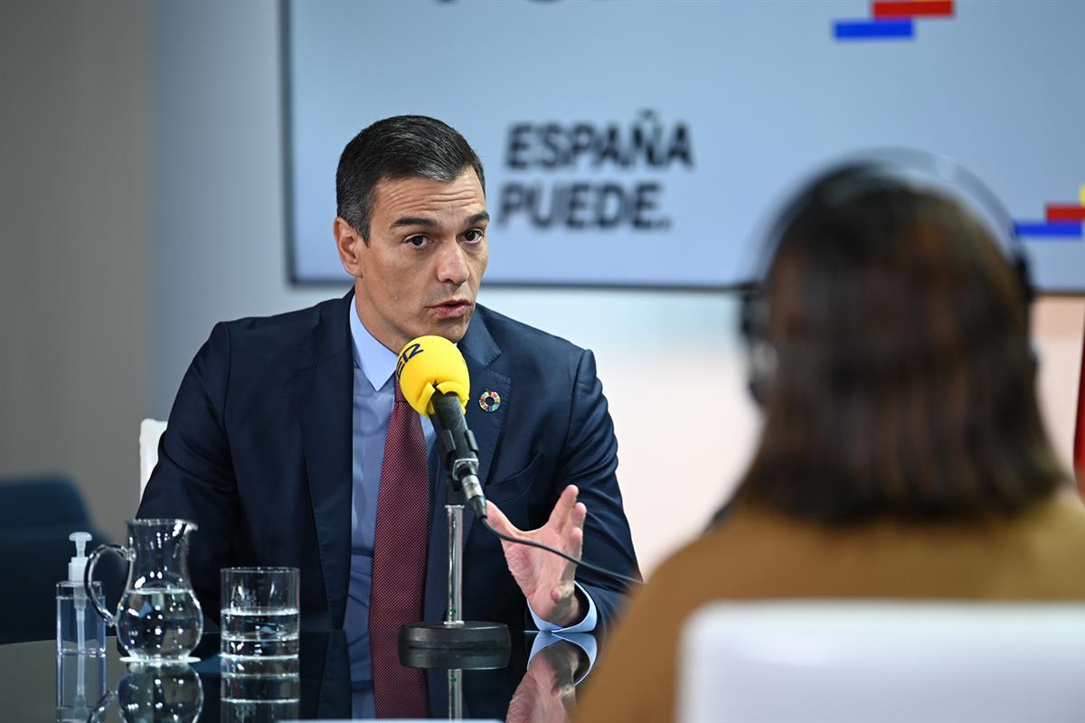 1/09/2020. Entrevista al presidente del Gobierno en la Cadena SER. El presidente del Gobierno, Pedro Sánchez, entrevistado por Àngels Barcel...