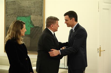 2/03/2020. Sánchez recibe al director general de la Organización Internacional del Trabajo (OIT). El presidente del Gobierno, Pedro Sánchez,...