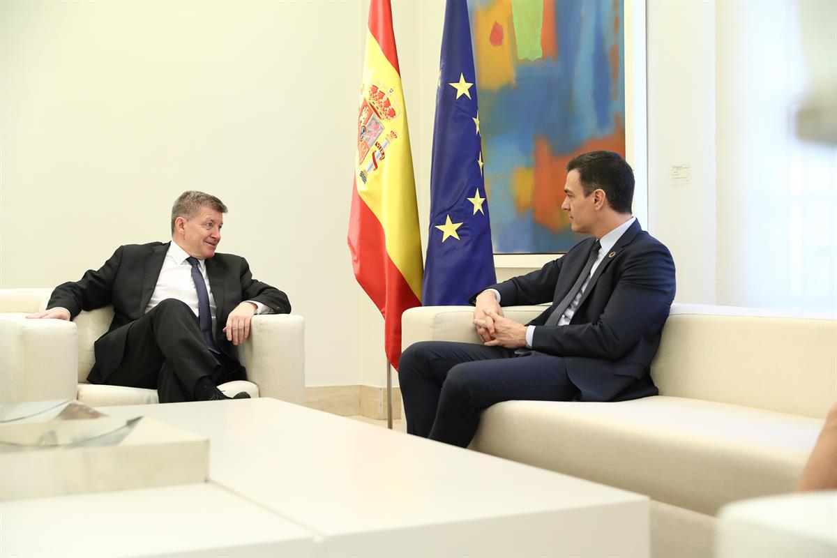 2/03/2020. Sánchez recibe al director general de la Organización Internacional del Trabajo (OIT). El presidente del Gobierno, Pedro Sánchez,...