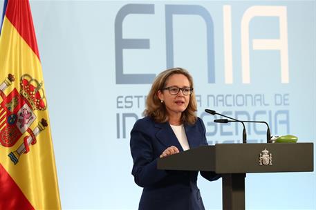 2/12/2020. Pedro Sánchez presenta la Estrategia Nacional de Inteligencia Artificial. La vicepresidenta tercera y ministra de Asuntos Económi...