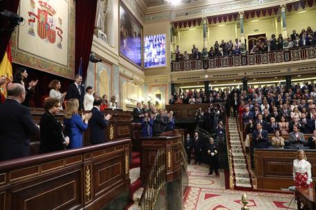 3/02/2020. Pedro Sánchez asiste a la apertura de la XIV Legislatura. El presidente del Gobierno, Pedro Sánchez, asiste a la ceremonia de ape...