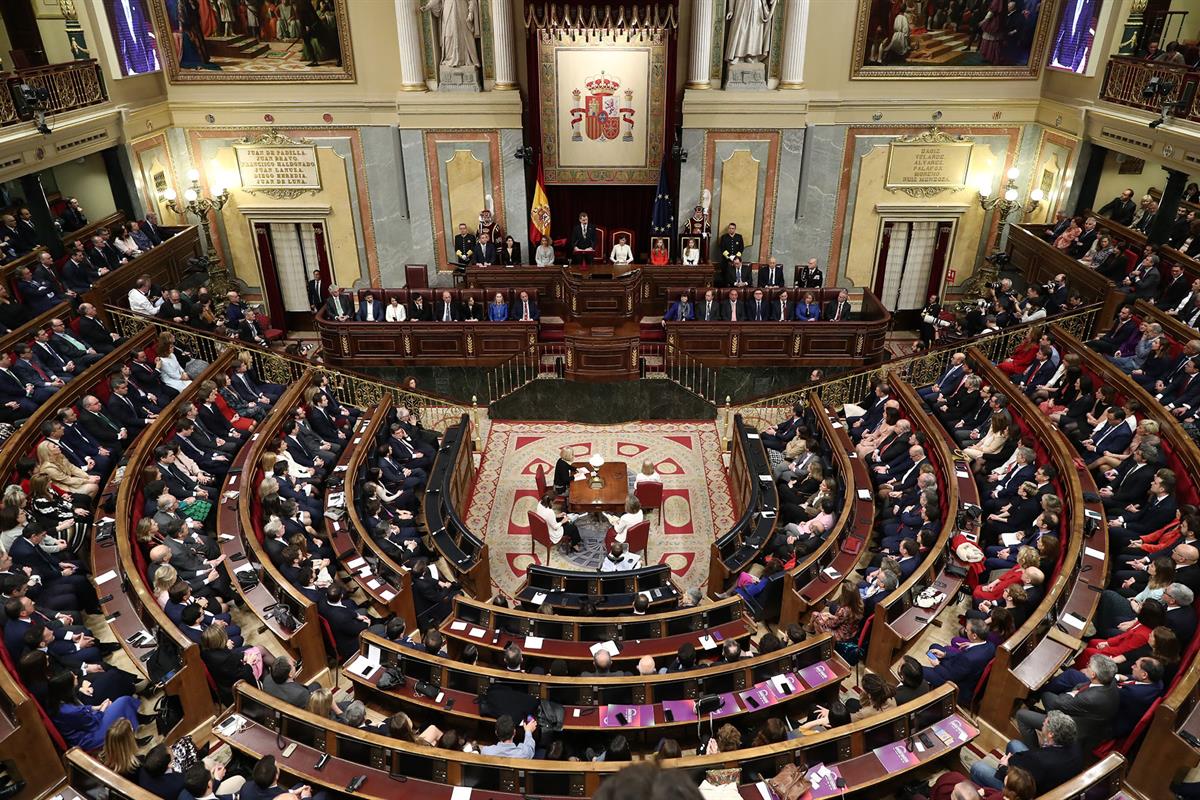 3/02/2020. Pedro Sánchez asiste a la apertura de la XIV Legislatura. El presidente del Gobierno, Pedro Sánchez, asiste a la ceremonia de Ape...