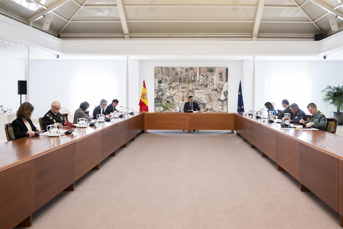 4/04/2020. Reunión del Comité Técnico sobre el coronavirus. Reunión en La Moncloa del Comité Técnico sobre el coronavirus COVID-19