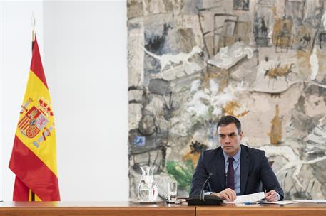 4/04/2020. Reunión del Comité Técnico sobre el coronavirus. El presidente del Gobierno preside la reunión del Comité Técnico sobre el corona...