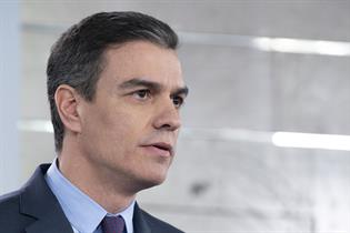 El presidente del Gobierno, Pedro Sánchez, durante la comparecencia en La Moncloa