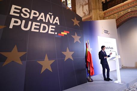 4/12/2020. Sánchez presenta en Cantabria el Plan de Recuperación, Transformación y Resiliencia de la Economía Española. El presidente del Go...