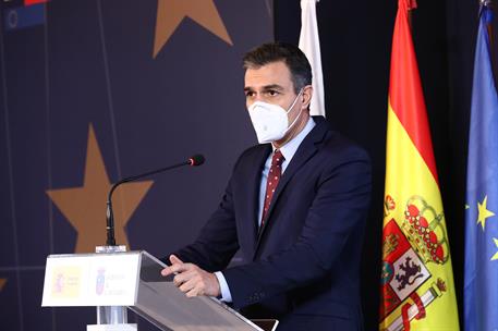 4/12/2020. Sánchez presenta en Cantabria el Plan de Recuperación, Transformación y Resiliencia de la Economía Española. El presidente del Go...