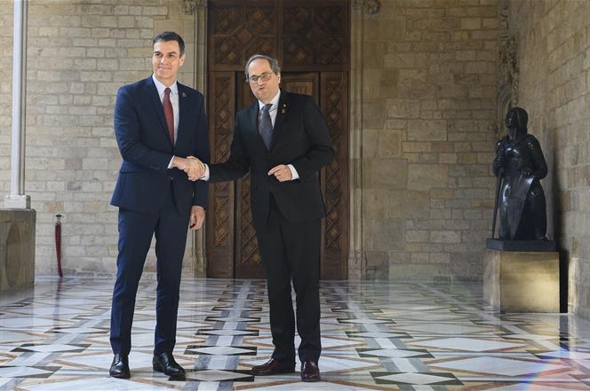 6/02/2020. Pedro Sánchez se reúne con el president de la Generalitat de Catalunya, Joaquim Torra. El presidente del Gobierno, Pedro Sánchez,...