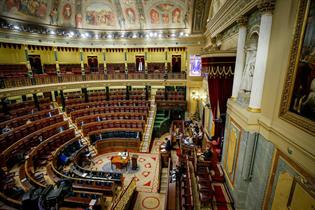 El presidente del Gobierno, Pedro Sánchez, durante su intervención ante el Pleno del Congreso