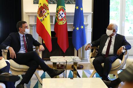 6/07/2020. Pedro Sánchez se reúne con Antònio Costa en Portugal. El presidente del Gobierno, Pedro Sánchez, durante la reunión que ha manten...