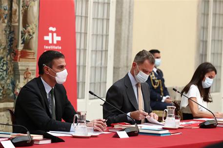 6/10/2020. Reunión del Patronato del Instituto Cervantes. El presidente del Gobierno, Pedro Sánchez, participa en la reunión anual del Patro...