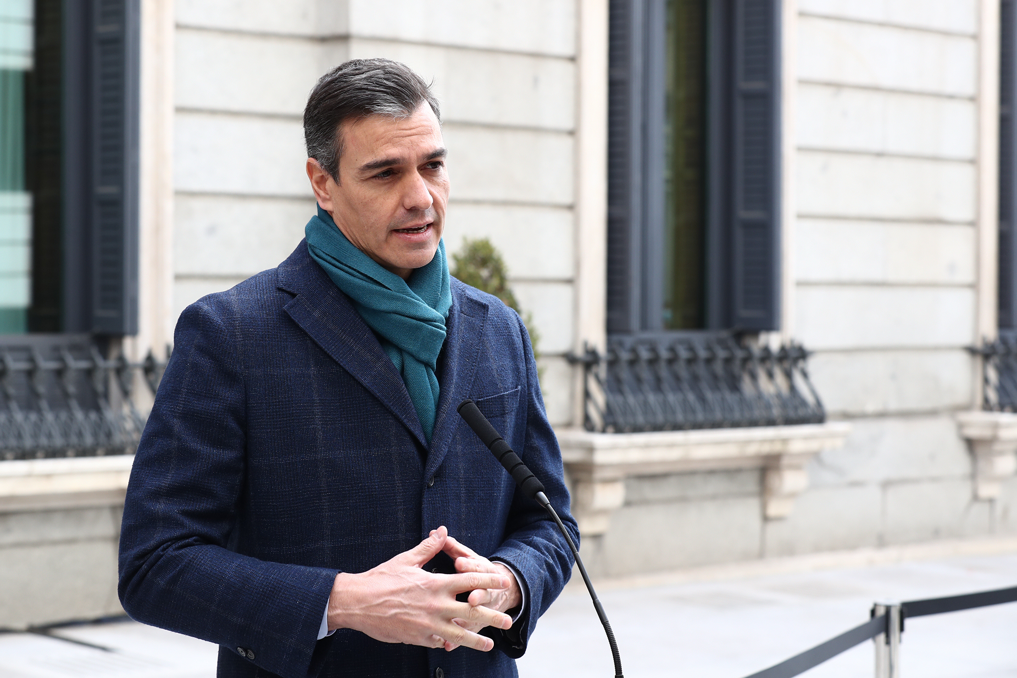 6/12/2020. Acto institucional por el Día de la Constitución. El presidente del Gobierno, Pedro Sánchez, durante su intervención previa al ac...