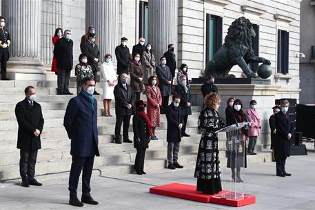 6/12/2020. Acto institucional por el Día de la Constitución. El presidente del Gobierno, Pedro Sánchez, participa, junto a todos los miembro...