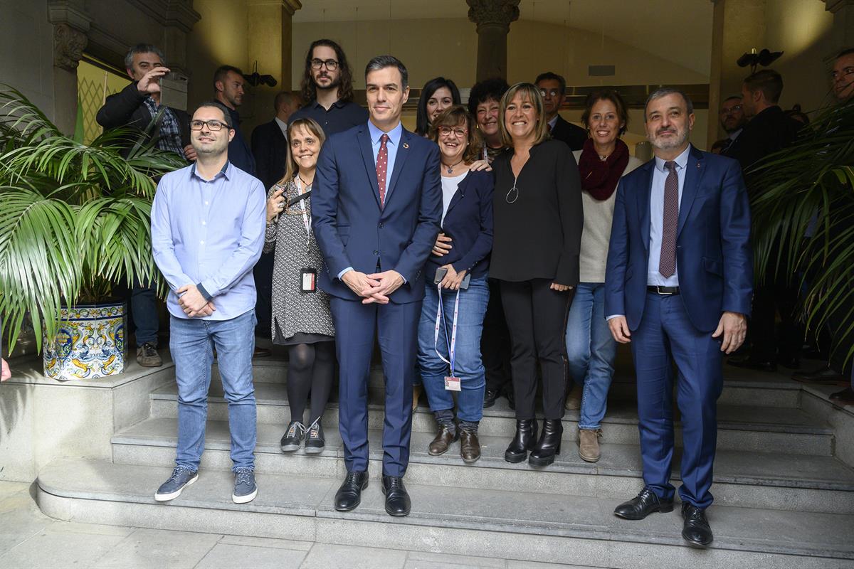 7/02/2020. Pedro Sánchez se reúne con la presidenta de la Diputación de Barcelona. Foto de familia del presidente del Gobierno, Pedro Sánche...