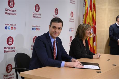 7/02/2020. Pedro Sánchez se reúne con la presidenta de la Diputación de Barcelona. El presidente del Gobierno, Pedro Sánchez, durante la reu...