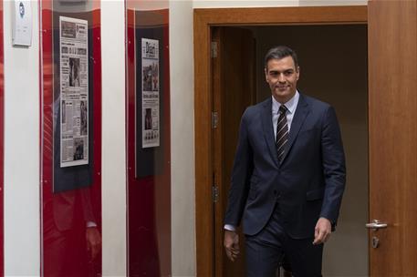 7/06/2020. Conferencia de prensa del presidente del Gobierno. El presidente del Gobierno, Pedro Sánchez, se dirige a la rueda de prensa en l...