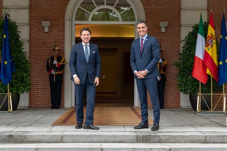 8/07/2020. El presidente del Gobierno recibe al primer ministro de la República Italiana. El presidente del Gobierno, Pedro Sánchez, y el pr...