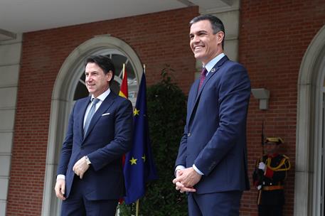 8/07/2020. El presidente del Gobierno recibe al primer ministro de la República Italiana. El presidente del Gobierno, Pedro Sánchez, y el pr...